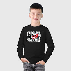 Лонгслив хлопковый детский Каролина Харрикейнз, Carolina Hurricanes, цвет: черный — фото 2