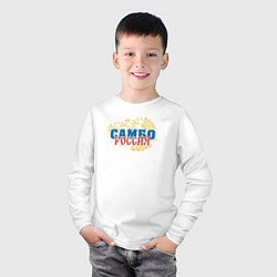 Лонгслив хлопковый детский Самбо РОССИЯ, цвет: белый — фото 2