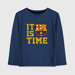 Детский лонгслив IT IS BARCA TIME НАСТАЛО ВРЕМЯ БАРСЫ Barcelona Бар