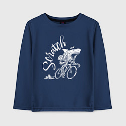 Лонгслив хлопковый детский Scratch - трековые велогонки, цвет: тёмно-синий