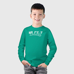 Лонгслив хлопковый детский Mr FIX IT, цвет: зеленый — фото 2