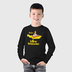 Лонгслив хлопковый детский On a Yellow Submarine, цвет: черный — фото 2