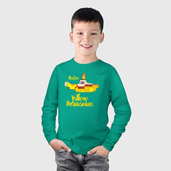 Лонгслив хлопковый детский On a Yellow Submarine, цвет: зеленый — фото 2