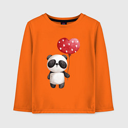 Лонгслив хлопковый детский Панда с шариком в виде сердца, цвет: оранжевый