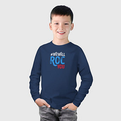 Лонгслив хлопковый детский We Will ROC You, цвет: тёмно-синий — фото 2