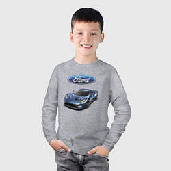 Лонгслив хлопковый детский Ford - legendary racing team!, цвет: меланж — фото 2