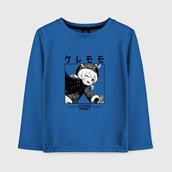 Лонгслив хлопковый детский Кли Klee, Genshin Impact, цвет: синий
