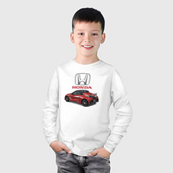 Лонгслив хлопковый детский Honda Japan, цвет: белый — фото 2