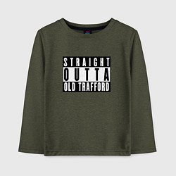 Лонгслив хлопковый детский Manchester United Straight outta Old Trafford, цвет: меланж-хаки