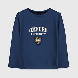 Лонгслив хлопковый детский Эмблема University of Oxford, цвет: тёмно-синий