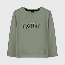 Лонгслив хлопковый детский Gothic logo, цвет: авокадо