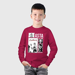 Лонгслив хлопковый детский Asta art, цвет: маджента — фото 2