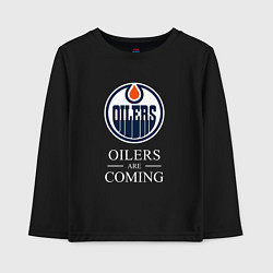 Лонгслив хлопковый детский Edmonton Oilers are coming Эдмонтон Ойлерз, цвет: черный