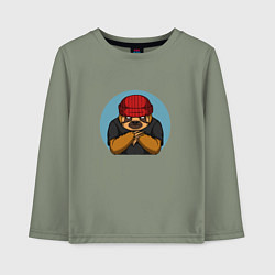 Лонгслив хлопковый детский Ленивец бандит, цвет: авокадо