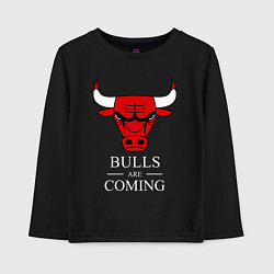 Лонгслив хлопковый детский Chicago Bulls are coming Чикаго Буллз, цвет: черный