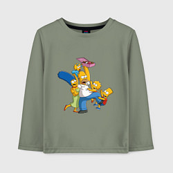 Лонгслив хлопковый детский Simpsons donuts, цвет: авокадо