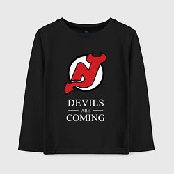 Лонгслив хлопковый детский New Jersey Devils are coming Нью Джерси Девилз, цвет: черный