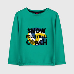 Лонгслив хлопковый детский Snow Volleyball Coach, цвет: зеленый