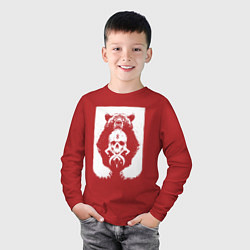 Лонгслив хлопковый детский Berserks skull, цвет: красный — фото 2