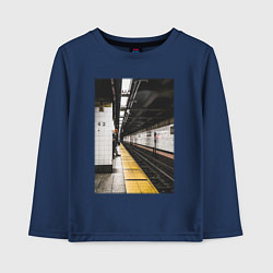 Лонгслив хлопковый детский Метрополитен В Нью-Йорке, цвет: тёмно-синий