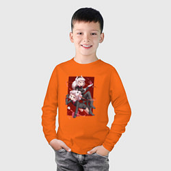 Лонгслив хлопковый детский Пандемоника и Люцифер, цвет: оранжевый — фото 2