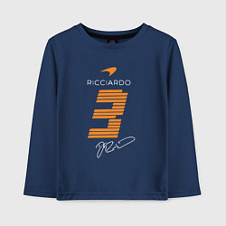 Лонгслив хлопковый детский Ландо Норрис 4 формула, цвет: тёмно-синий