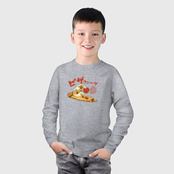 Лонгслив хлопковый детский The Great Pizza Wave, цвет: меланж — фото 2