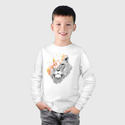 Лонгслив хлопковый детский Царь зверей Art, цвет: белый — фото 2