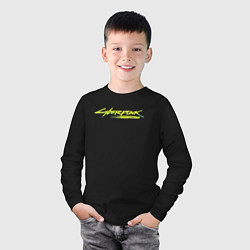 Лонгслив хлопковый детский LOGO CYBERPUNK: EDGERUNNERS, цвет: черный — фото 2