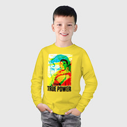 Лонгслив хлопковый детский True power!, цвет: желтый — фото 2