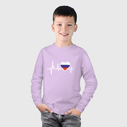 Лонгслив хлопковый детский Пульс России, цвет: лаванда — фото 2