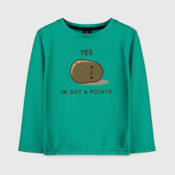 Детский лонгслив Yes, im just a potato