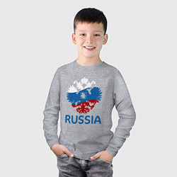 Лонгслив хлопковый детский Russia, цвет: меланж — фото 2