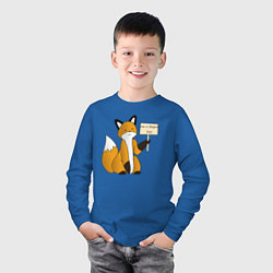 Лонгслив хлопковый детский I am a stupid fox, цвет: синий — фото 2