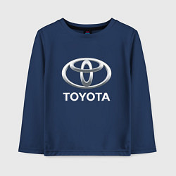 Лонгслив хлопковый детский TOYOTA 3D Logo, цвет: тёмно-синий