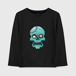 Лонгслив хлопковый детский Zombie Skull, цвет: черный