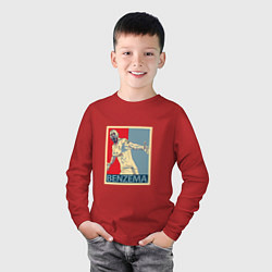 Лонгслив хлопковый детский Madrid - Benzema, цвет: красный — фото 2