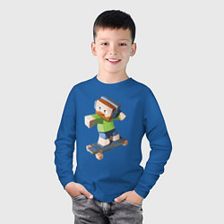Лонгслив хлопковый детский Minecraft Skater Video game, цвет: синий — фото 2