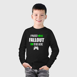 Лонгслив хлопковый детский Fallout I Paused, цвет: черный — фото 2