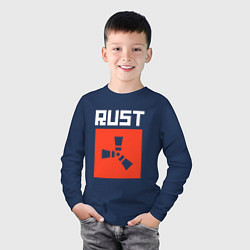Лонгслив хлопковый детский RUST FS, цвет: тёмно-синий — фото 2