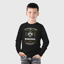Лонгслив хлопковый детский Borussia FC 1, цвет: черный — фото 2