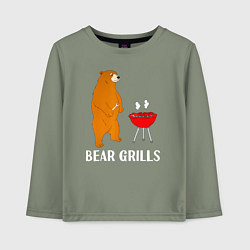 Лонгслив хлопковый детский Bear Grills Беар Гриллс, цвет: авокадо