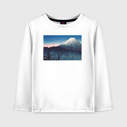 Лонгслив хлопковый детский Mount Fuji From Hakone Гора Фудзи, цвет: белый