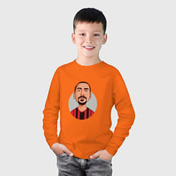Лонгслив хлопковый детский Златан - Милан, цвет: оранжевый — фото 2