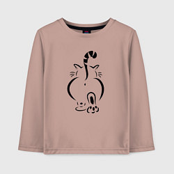 Лонгслив хлопковый детский Очень-очень важный кот, цвет: пыльно-розовый