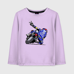 Лонгслив хлопковый детский Yamaha racing team Racer, цвет: лаванда