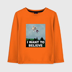 Лонгслив хлопковый детский Neco Arc want to believe, цвет: оранжевый