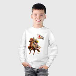 Лонгслив хлопковый детский Рыцарь Тамплиер, цвет: белый — фото 2