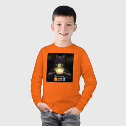 Лонгслив хлопковый детский IN COLD волчье солнышко, цвет: оранжевый — фото 2