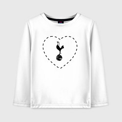 Лонгслив хлопковый детский Лого Tottenham в сердечке, цвет: белый